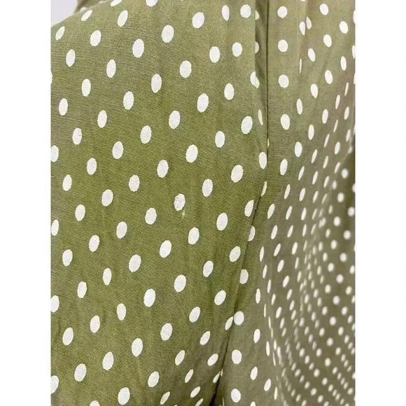 VTG You Babes Women's Green Romper Shorts Sleeveless Sz 13 White Polka Dots - Picture 7 of 8